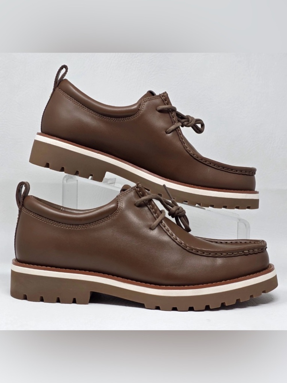 Coach Men's Banks Leather Lace-Up Boots Saddle Brown Shoes US Size 8.5 casual - Picture 3 of 6